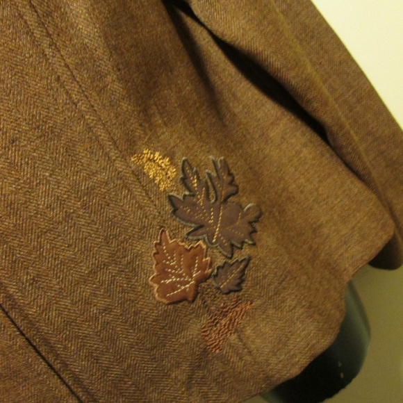 SAG HARBOR SHORT JACKET/ LARGE/APPLIQUE LEAVES - Picture 3 of 4